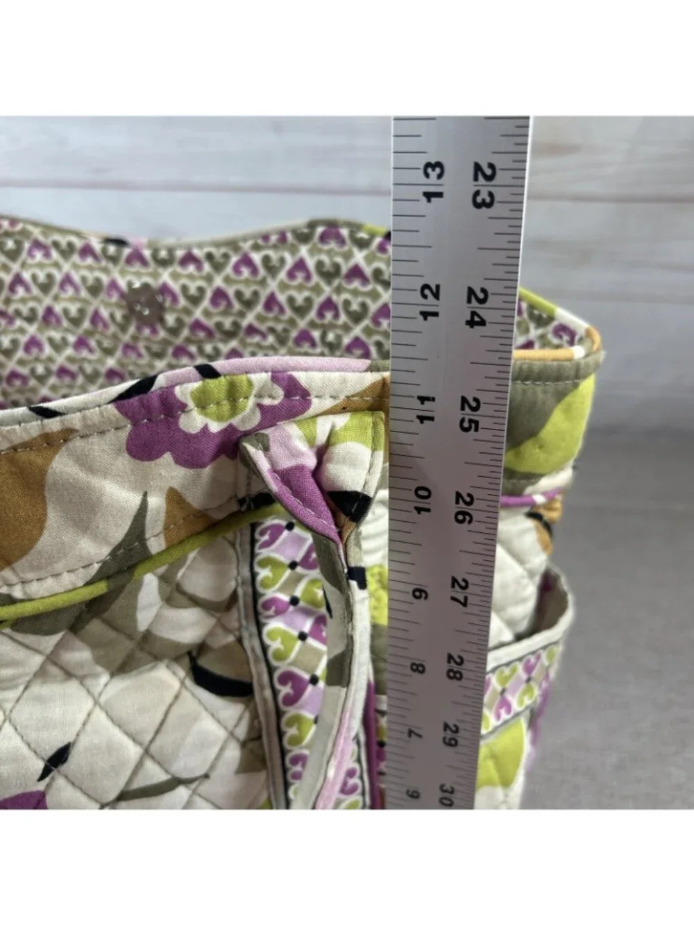 Vera Bradley Medium quilted Tote Shoulder Bag Portobello Road With Side Pockets